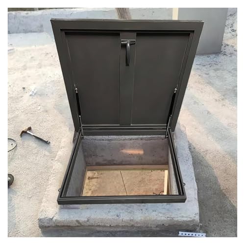 Sicherheitstür Aus Aluminiumlegierung Verzinkte Dachluke Dunkelgrau Dachzugangsluke Lagerhaus, Oberste Etage Innenhofs(100x100cm/3.28x3.28ft) von WBBML