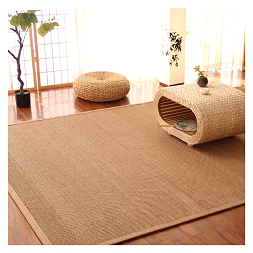 WBBML Rechteck Naturfasern Bambus Teppich Wasserdicht Umweltfreundlich Natural Bambus Teppich für Wohnzimmer, Esszimmer, Schlafzimmer, Anpassbar (Color : A, Size : 0.55x1.8m/1.8x5.9ft) von WBBML