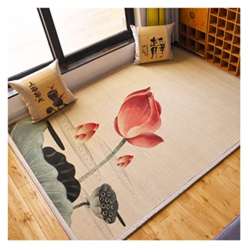 WBBML Teppich Tatami Klappmatte Rechteckig mit Stoffrand rutschfeste Fußmatte für Wohnzimmer, Esszimmer, Schlafzimmer, Anpassbar (Color : A, Size : 0.7x1.4m/2.3x4.59ft) von WBBML