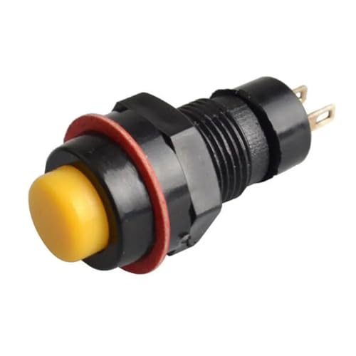 10 mm selbstsichernder/selbstrückstellender AUS-EIN-Drucktastenschalter 2 A/125 V Minityp-Drucktastenschalter 6 Farben 10 Stück(Yellow,Self reset(DS-213)) von WBCDXCBB