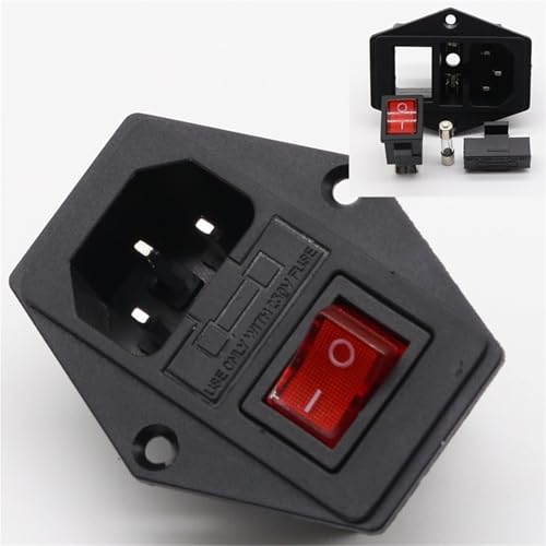 10A AC 250V 3-polige Steckdose mit Sicherungshalter, 1 Stück von WBCDXCBB