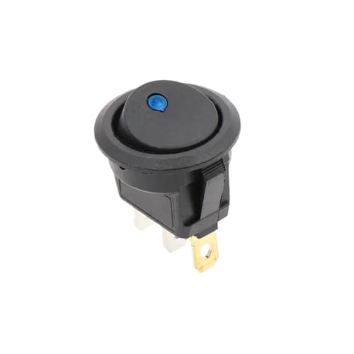 12V 220V 16A 12V Power Switchs Auto Taste Lichter EIN/AUS 3pin Runde Rocker Schalter KCD1 20mm 1Pcs(Dot-Blue,12V) von WBCDXCBB