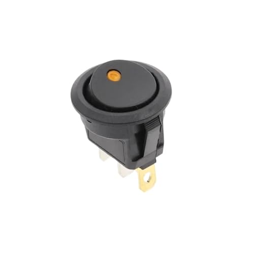 12V 220V 16A 12V Power Switchs Auto Taste Lichter EIN/AUS 3pin Runde Rocker Schalter KCD1 20mm 1Pcs(Dot-Yellow,220V) von WBCDXCBB