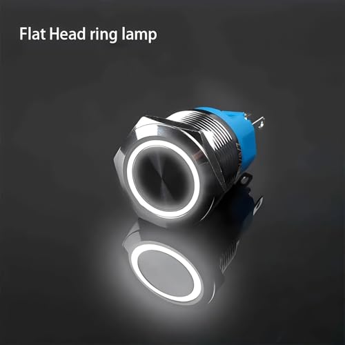 12mm 16mm 19mm 22mm Metalldruckschalter Flachkopf 1NO1NC LED-Licht Rot Yeollw Blau Grün Weiß 3v 12v 24v 220v 1 Stücke(WHITE LED,16MM_MOMENTARY_3V-6V(5V)) von WBCDXCBB