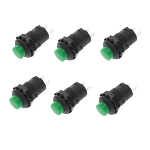 12mm selbstsichernde Momentary Push Button Switches 3A /125VAC 1.5A/250VAC DS-227 427 DS-228 428 6Pcs(Green,Momentary) von WBCDXCBB