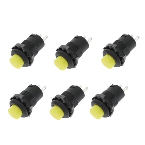 12mm selbstsichernde Momentary Push Button Switches 3A /125VAC 1.5A/250VAC DS-227 427 DS-228 428 6Pcs(Yellow,Self-locking) von WBCDXCBB