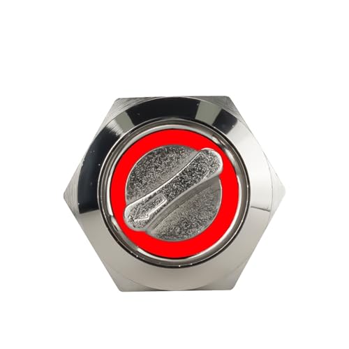 19mm 2 3 Positionsschalter Druckschalter DPDT Beleuchteter Metallwahlschalter Drehschalter mit LED Edelstahl 1St(Red,3 POSITION_12-24V) von WBCDXCBB