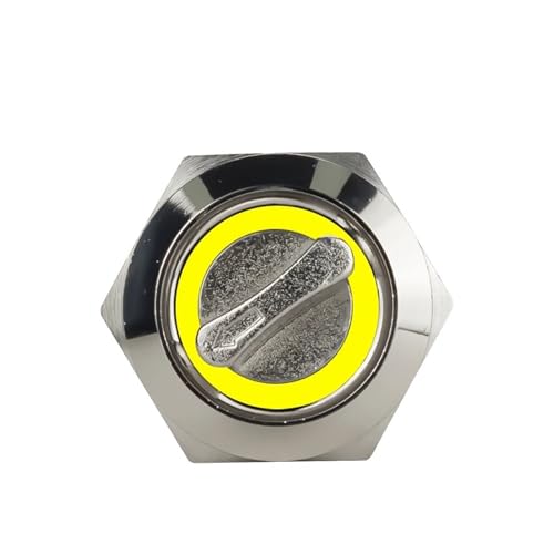 19mm 2 3 Positionsschalter Druckschalter DPDT Beleuchteter Metallwahlschalter Drehschalter mit LED Edelstahl 1St(Yellow,2 POSITION_3-6V) von WBCDXCBB