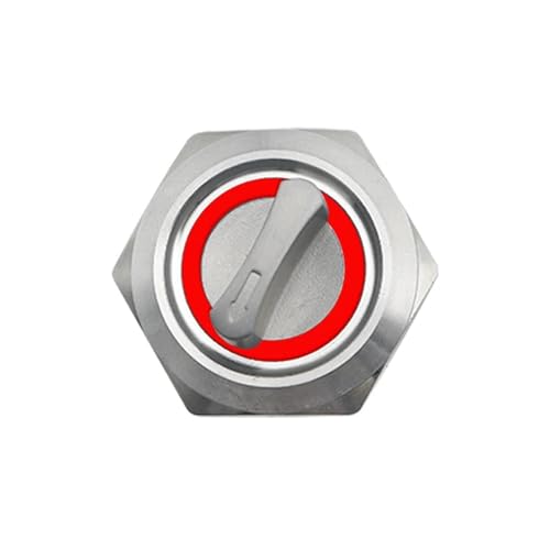 1Pcs 19mm 2/3 Position Metall Drehschalter Rast Push Button Switch Rote LED Momentary Schalter(3 Position,3-6V) von WBCDXCBB