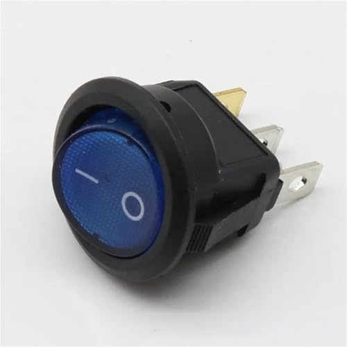 220V Runde Rocker Dot Boot LED Licht Kippschalter SPST ON/OFF 4Pcs(Blue) von WBCDXCBB