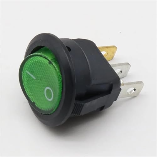 220V Runde Rocker Dot Boot LED Licht Kippschalter SPST ON/OFF 4Pcs(Green) von WBCDXCBB