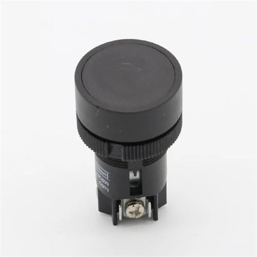22mm Momentary Push Button Switch Rot Grün Blau Gelb Schwarz Weiß Normal Offen + Normal Geschlossen 6Pcs(Black) von WBCDXCBB