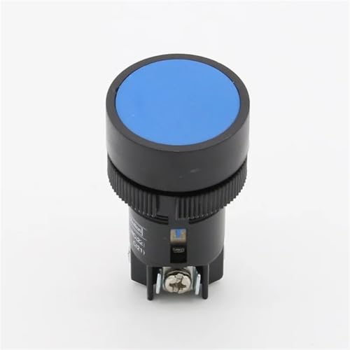 22mm Momentary Push Button Switch Rot Grün Blau Gelb Schwarz Weiß Normal Offen + Normal Geschlossen 6Pcs(Blue) von WBCDXCBB