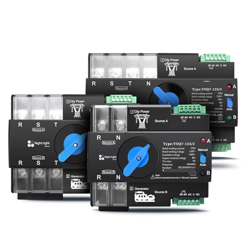 3-Phasen-110V 2P3P4P 63A 100A 125A Dual Power Automatic Transfer Elektrischer Wahlschalter TOQ7 1 Stücke(2P L N 110V-120V,125A) von WBCDXCBB
