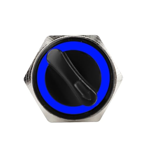 3 Position Momentary Bule Led Selbst-rückkehr Selbst-verriegelung DPDT Selector Drehschalter 2 3 Position 1Pcs(22MM,220V) von WBCDXCBB
