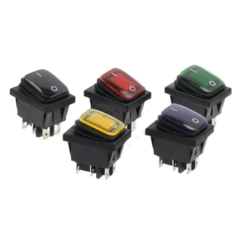 30x22mm Wippschalter Rote LED 220V 16A 250VAC KCD4-201 Switchs 6pin 10Pcs(2D6P-Yellow) von WBCDXCBB