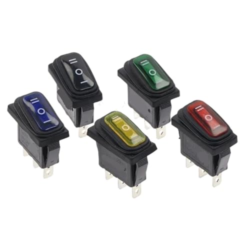 34x17,5mm KCD3 Wippschalter EIN-AUS-EIN 3 Position 3Pin 15A 250V/20A 125V 10St(3D3P-Red) von WBCDXCBB