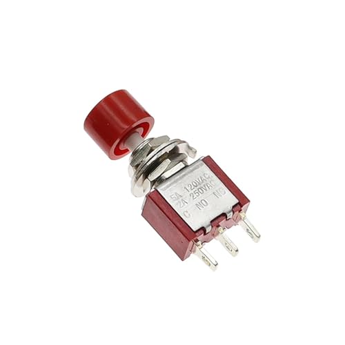 6mm 3/6Pin 2 Position Momentary Automatische Rückkehr Push Button Switchl AUF OFF 5A125V/2A250V Kippschalter 1Pcs(PS102 Red,1PCS) von WBCDXCBB
