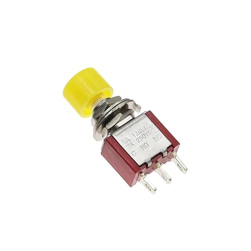 6mm 3/6Pin 2 Position Momentary Automatische Rückkehr Push Button Switchl AUF OFF 5A125V/2A250V Kippschalter 1Pcs(PS102 Yellow,3PCS) von WBCDXCBB