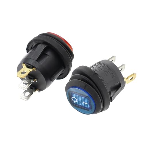 Ein Aus Fahrzeug Boot Schalter Rundschalter SPST 3Pin Wippschalter 6A 10A 250V 125V AC LED 1Pcs(Green) von WBCDXCBB
