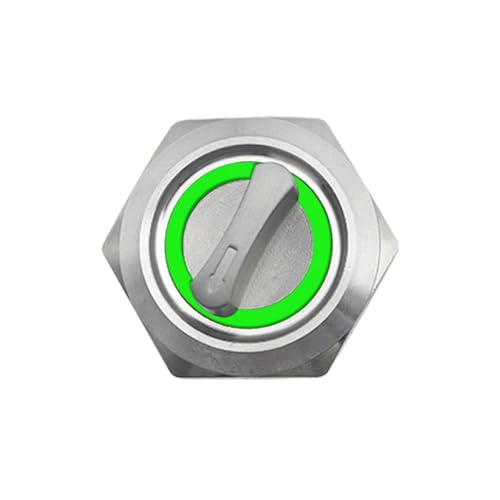 Grüne LED Momentary 19mm 2 3 Position Metall Selector Drehschalter Rast Push Button Switch 1Pcs(3 Position,12-24V) von WBCDXCBB
