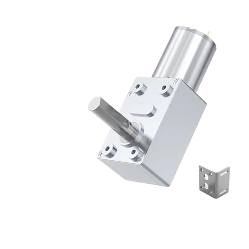 JGY370 Schneckengetriebemotor DC 24 V 8 MM D7-Achsen-Getriebereduzierer 24 V Selbstsicherndes Rückwärtsgetriebe Länge 25 MM Niedriggeschwindigkeitsmotor 1 Stück(375RPM_24V BRACKET MOTOR) von WBCDXCBB