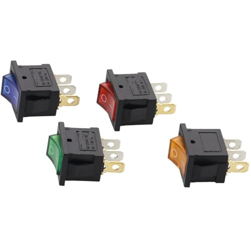 KCD1 2/3/4 Pin Boot Auto Rocker Position Power Schalter 15mm X 21mm 6A/250V 10A/125V AC 1Pcs(2D4P-Green-LED) von WBCDXCBB