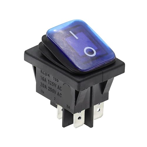 KCD2 2 EIN-AUS EIN-AUS-0N 4/6 Pin Heavy Duty Sealed Auto Boot Marine Wippschalter mit LED 15A 16A 20A 250V 1St(Gold) von WBCDXCBB