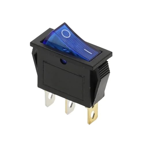 KCD3 220 V EIN/AUS SPST Wippschalter Einpoliger Single Throw 2 Positionen 3Pin 20A 125VAC 1 Stücke(2D3P-Blue-LED) von WBCDXCBB