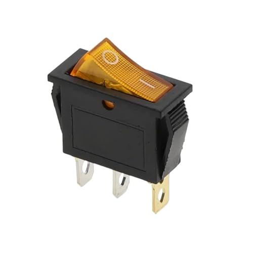KCD3 220 V EIN/AUS SPST Wippschalter Einpoliger Single Throw 2 Positionen 3Pin 20A 125VAC 1 Stücke(2D3P-Yellow-LED) von WBCDXCBB