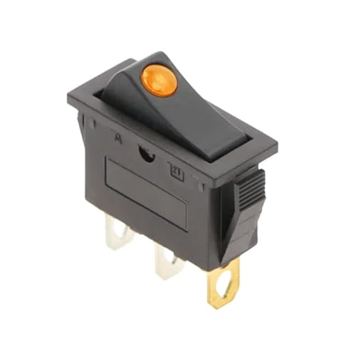 KCD3 220 V EIN/AUS SPST Wippschalter Einpoliger Single Throw 2 Positionen 3Pin 20A 125VAC 1 Stücke(Dot-2D3P-Yellow-LED) von WBCDXCBB