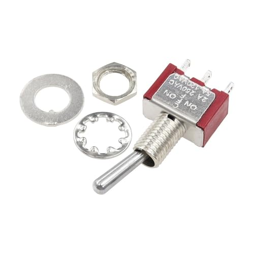 Kippschalter SPDT DPDT Wippschalter MTS 5A 6A 125V Selbstrückstellender Schalter 3A 250 AC 3 6PIN Startschalter 2St(Red MTS-102,5PCS) von WBCDXCBB