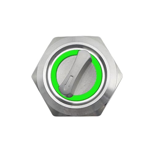 Momentary 19mm 2 3 Position Metall Wahlschalter Drehschalter Rastend Druckknopfschalter mit 12V 220V LED beleuchtetem Schalter 1Stk(Green Led,2 POSITION_3-6V) von WBCDXCBB