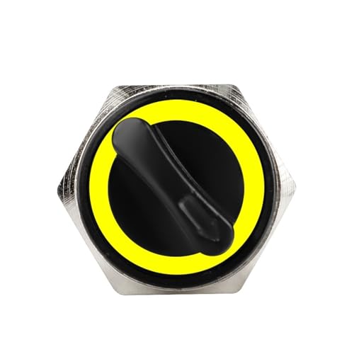 Momentary Reset 19 mm Schwarz Selbstrückstellung Momentary Selbsthemmende Fixierung DPDT Beleuchteter Metall-Wahlschalter 2/3 Position LED 1 Stück(Yellow LED,3 POSITION_3-6V) von WBCDXCBB