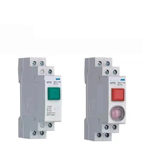 NP9 Druckknopf-Kartenschalter Reset mit beweglicher Signalleuchte LED 220 V 2NO 2NC Druckknopfschalter 24 V 1 Stück(GREEN,2NO 2NC NO-LIGHT) von WBCDXCBB