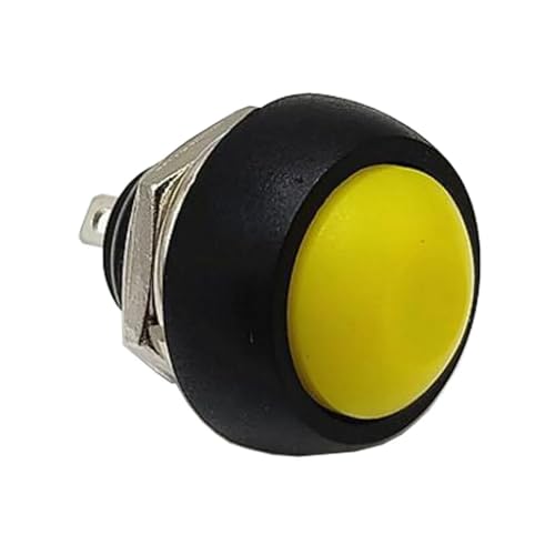 PBS-33B 12mm Momentary Selbst-reset Push Button Switch SPDT Rot/Grün/Weiß/Schwarz/Blau/Gelb 10Pcs(Yellow) von WBCDXCBB