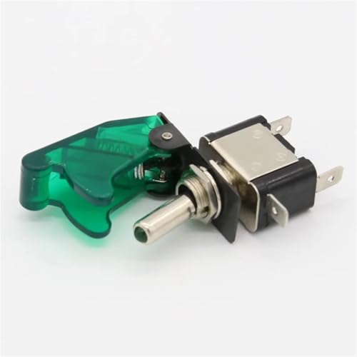 Rot 12V 20A Racing Auto Lkw Boot Abdeckung LED Push Button Rocker Kippschalter Control 1Pcs(Green) von WBCDXCBB