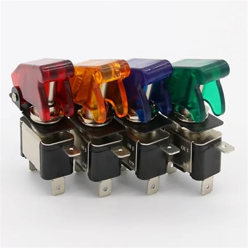 Rot 12V 20A Racing Auto Lkw Boot Abdeckung LED Push Button Rocker Kippschalter Control 1Pcs(MULTI) von WBCDXCBB