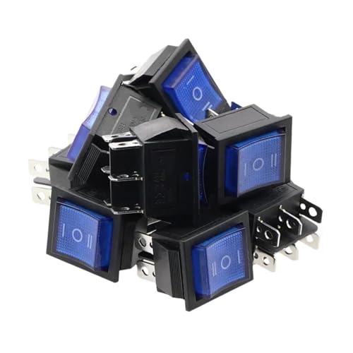 Wippschalter Power Switchs mit Licht KCD4 16A 250VAC 10Pcs(Blue) von WBCDXCBB