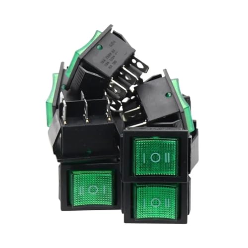 Wippschalter Power Switchs mit Licht KCD4 16A 250VAC 10Pcs(Green) von WBCDXCBB