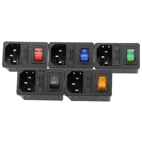 Wippschalter Verschmolzen IEC320 C14 Einlass Steckdose Sicherung Switchs 1Pcs(Green-4 Pin) von WBCDXCBB