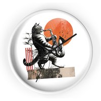 Cat Playing Saxophone Wall Clock - Graphic Design Jazz Musician Cats & Sax, Musical Instrument Clock, Music Lover Gift, Unique Home Decor Cat Playing Saxophone Wall Clock - Graphic Design Jazz Musician Cats & Sax, Musical Instrument Clock, Music Lover Gift, Unique Home Decor von WBCreativeWorkshop