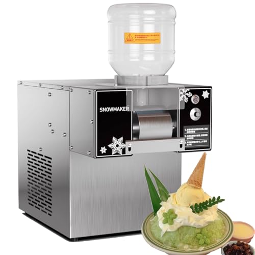 Kommerzielle Schneeflocken-Eismaschine Schneeeisbereiter, 60/120/180kg/24 h Schneeflocken Eismaschine, Edelstahl Eisrasierer, elektrischer Schneekegel-Maker mit Luftkühlsystem & Touch Screen(60KG) von WBDBINGL