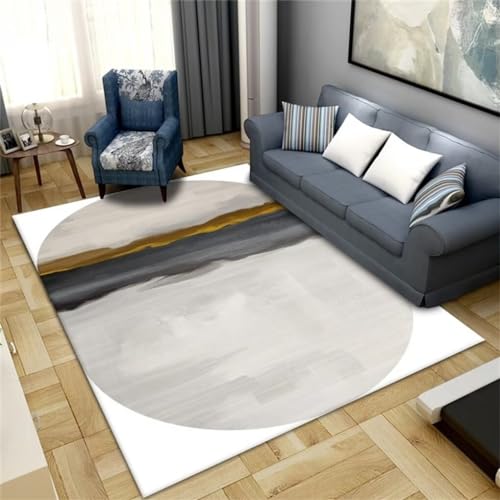 WBDYMX Büro Bodenmatte300x400CM Rugs for Bedroom Girls Rugs Rutschfester, langlebiger Teppich mit abstraktem, minimalistischem Design grau von WBDYMX