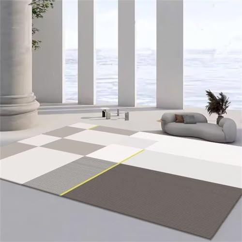 WBDYMX Büro Bodenmatte300x400CM Teppich Antirutschmatte teppiche & matten Moderner, maschinenwaschbarer Teppich im minimalistischen Design grau von WBDYMX
