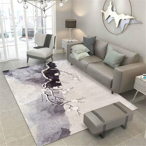 WBDYMX Fußmatte Waschbar teppichmatte 140x200CM Wohnzimmer Sofa Teppich Grau Orientalisch bedruckter abwaschbar jugendzimmer Jungen von WBDYMX
