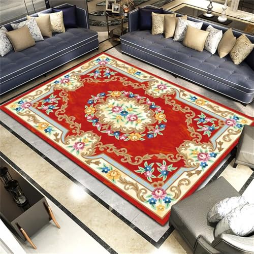 WBDYMX Teppich Flur Läufer Design 160x230CM Teppiche Waschbar rot Mehrfarbiger Blauer Deko-Teppich Oudoor Wohnzimmer Sofa WBDYMX Teppich Flur Läufer Design 160x230CM Teppiche Waschbar rot Mehrfarbiger Blauer Deko-Teppich Oudoor Wohnzimmer Sofa von WBDYMX
