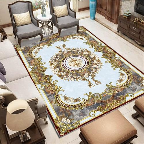 WBDYMX Teppich Jugendzimmer weicher 140x200CM teppiche gegend blau Grauer für die Heimdekoration Dekoration Balkon Teppichboden Auslegware von WBDYMX