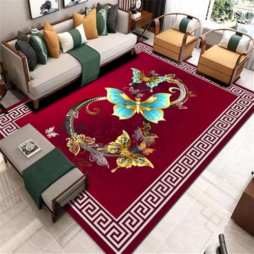 WBDYMX Waschbarer Teppich Kunst Dekoration 100x200CM Spielmatte rot Blauer und gelber Zierteppich Kinderzimmer gemütliche deko WBDYMX Waschbarer Teppich Kunst Dekoration 100x200CM Spielmatte rot Blauer und gelber Zierteppich Kinderzimmer gemütliche deko von WBDYMX