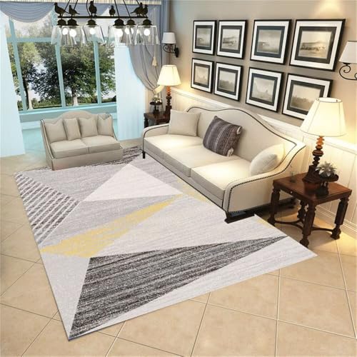 WBDYMX Washable Area Rugs Baby Teppich Junge 120x160CM Carpets Grau Gelber moderner rechteckiger Für Schlafzimmer Dekoration Balkon von WBDYMX